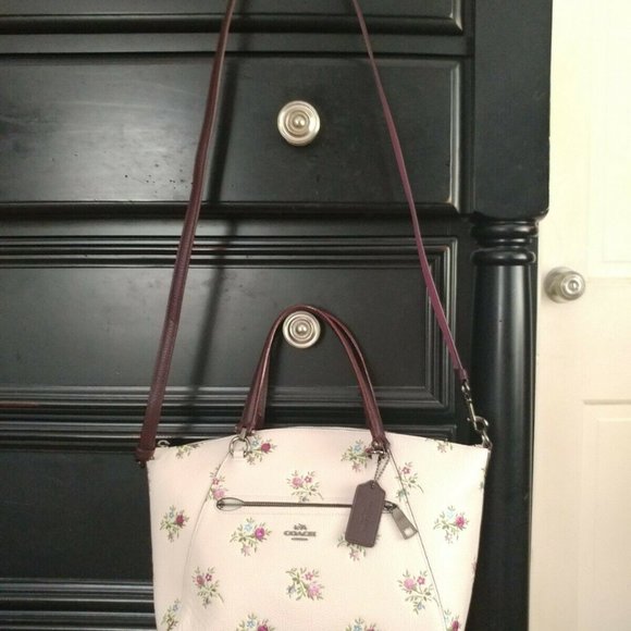 🌹🥀HTF🥀🌹NeW COACH CROSS STITCH FLORAL PRAIRIE ROSE SATCHEL HANDBAG F22829 - Picture 11 of 15